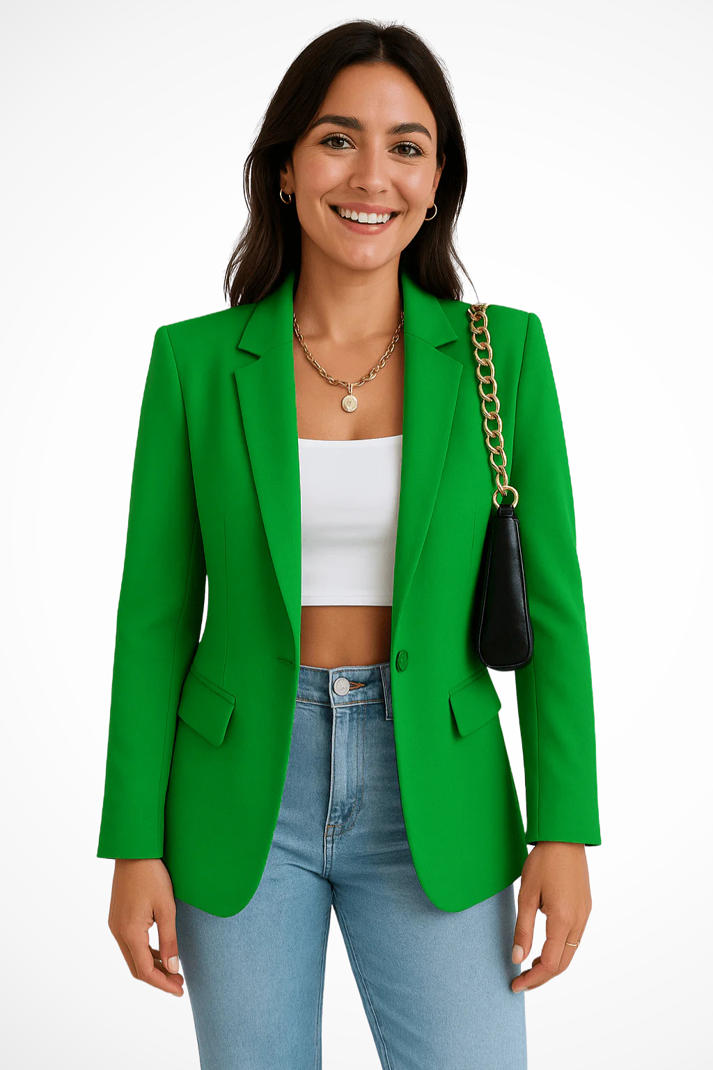 Black Blazer for Women - Tailored Fit Elegant Women's Blazer with Single Button Closure and Functional Pockets 10