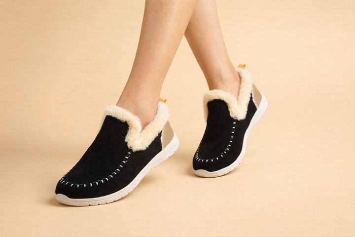 Bottines montantes doublées en fausse fourrure pour femmes – Confort douillet et élégant