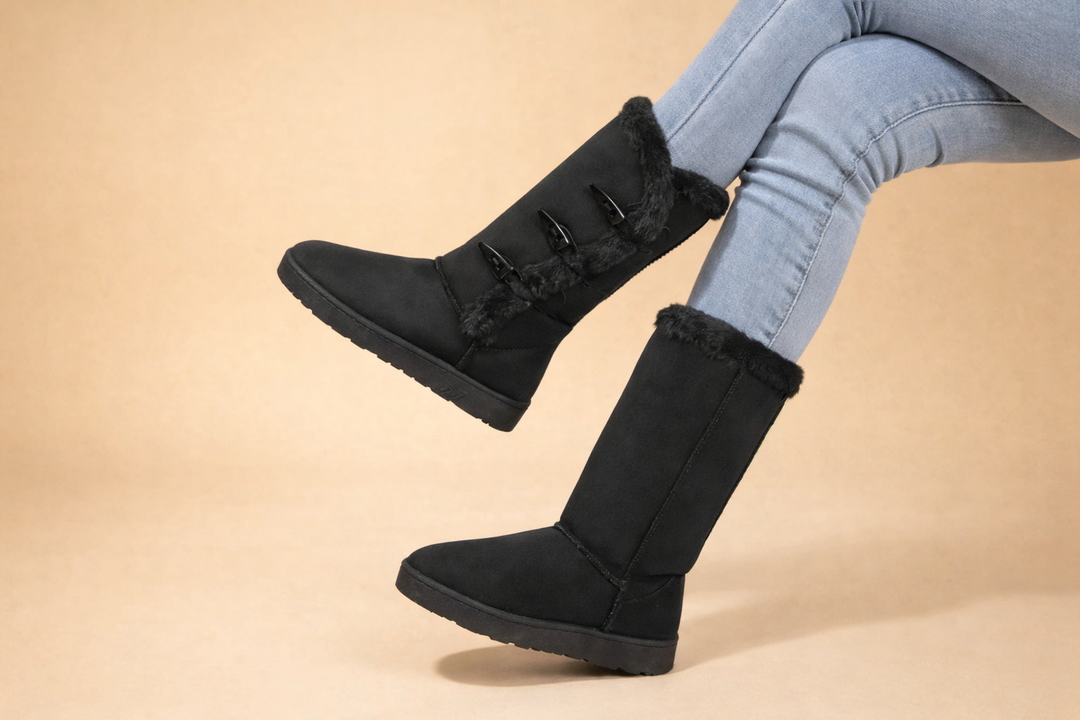 Bottes de neige à semelle épaisse pour femmes – élégantes et chaudes