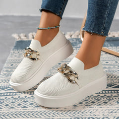 Breathable Slip-On Sneakers for Women – Stylish & Comfortable Platform Design 2