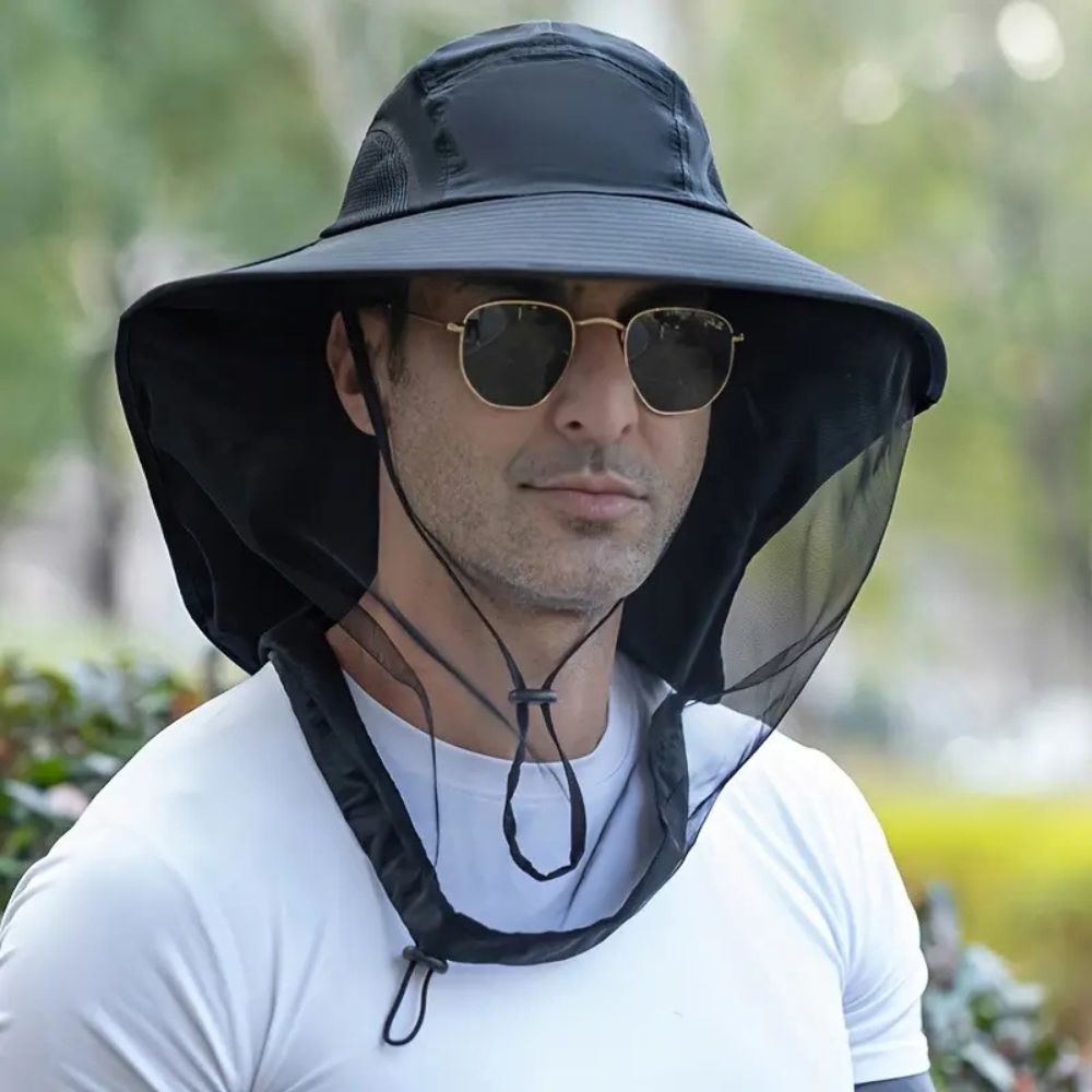 Breathable Sun and Mosquito Protection Wide Brim Hat 0