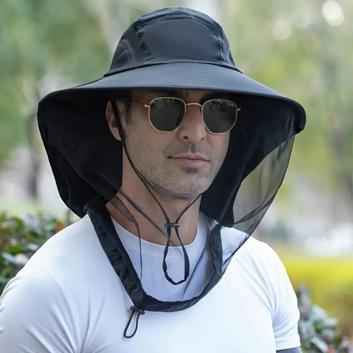 Breathable Sun and Mosquito Protection Wide Brim Hat 0