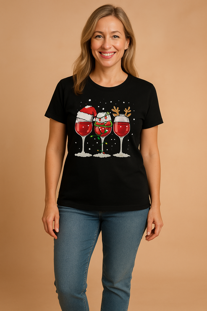 Caroline T-shirt | "Dear Santa, Bring Wine" 3