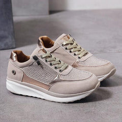 Casual Lace-Up Sneakers for Women – Stylish & Comfortable with Side Zipper 3