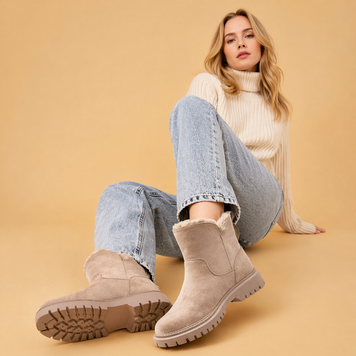 Bottes d'hiver en velours douillet pour femmes – élégantes et chaudes