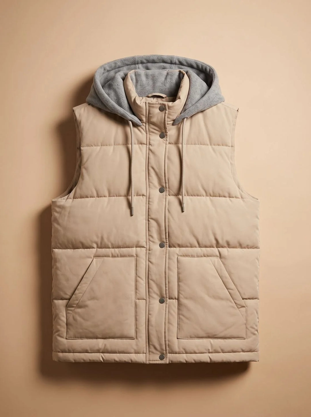 Charlotte | Damen Wattierter Bodywarmer mit Kontrastkapuze Druckknopfleiste 12