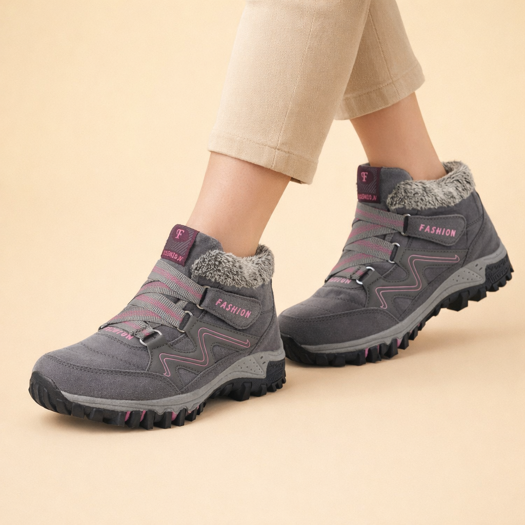 Bottines en daim noir imperméables pour femmes – Chaussures d'hiver confortables et élégantes