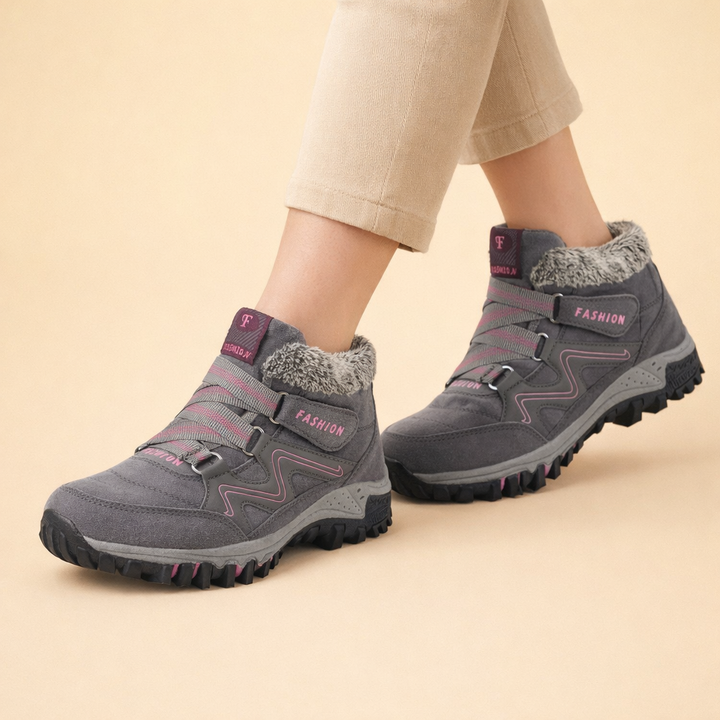 Bottines en daim noir imperméables pour femmes – Chaussures d'hiver confortables et élégantes