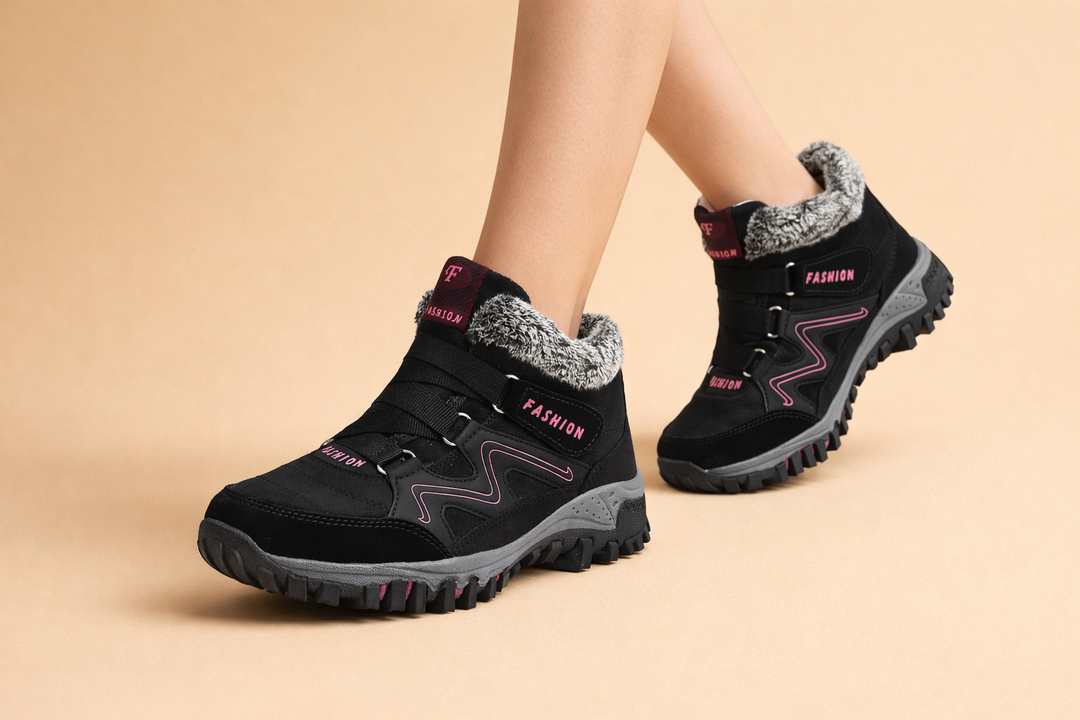 Bottines en daim noir imperméables pour femmes – Chaussures d'hiver confortables et élégantes