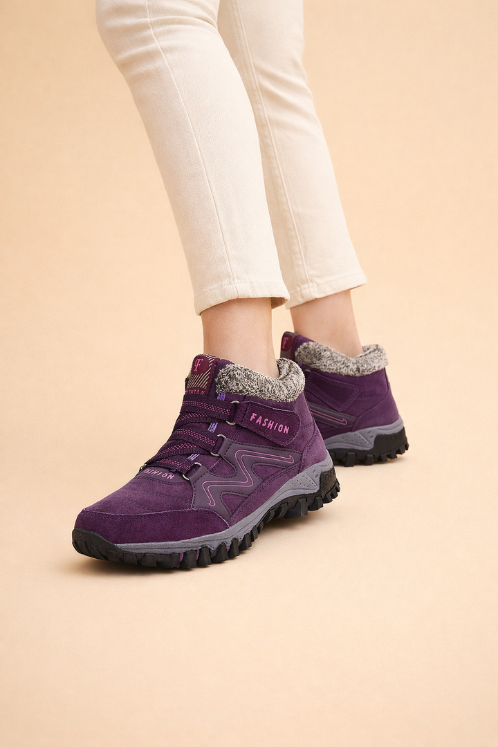 Bottines en daim noir imperméables pour femmes – Chaussures d'hiver confortables et élégantes