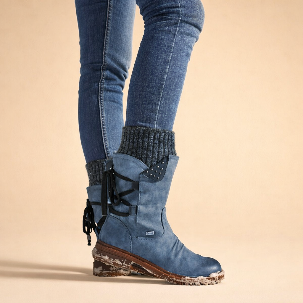 Bottes d'hiver à talon bas pour femmes | Conception confortable et chaude