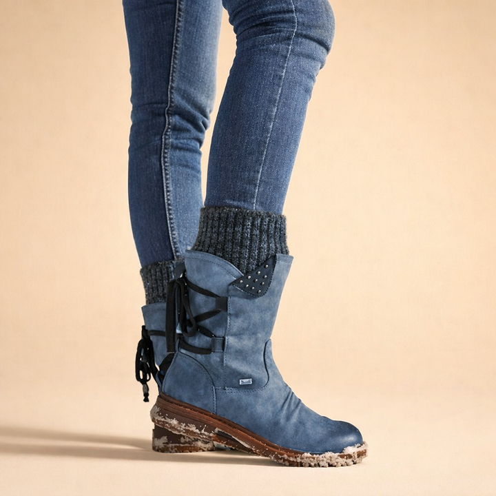 Bottes d'hiver à talon bas pour femmes | Conception confortable et chaude