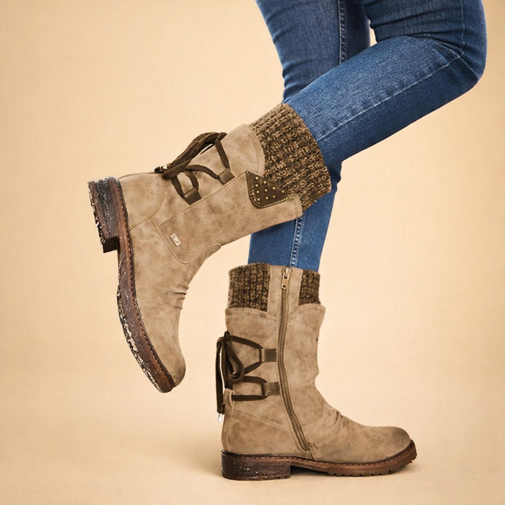 Bottes d'hiver à talon bas pour femmes | Conception confortable et chaude