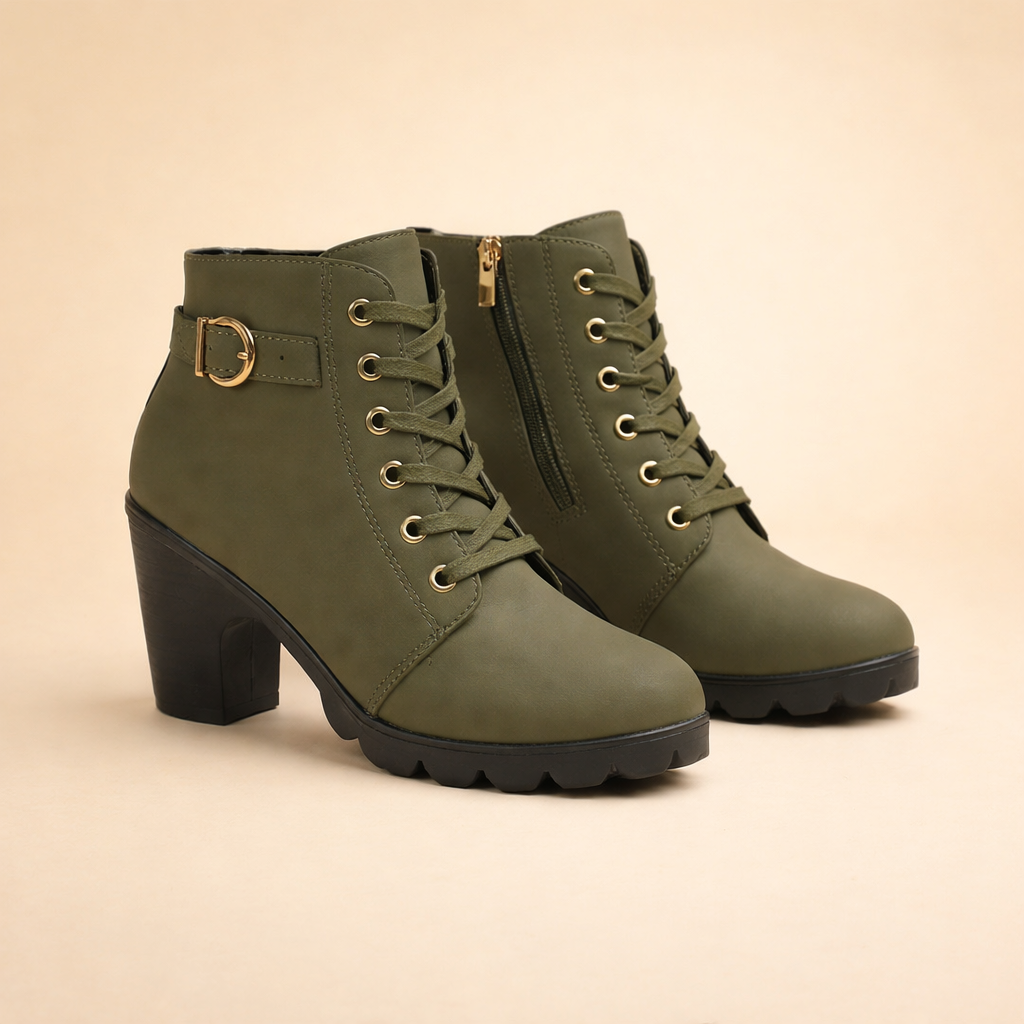 Karolina | Bottines à lacets à talon épais et audacieux pour femmes