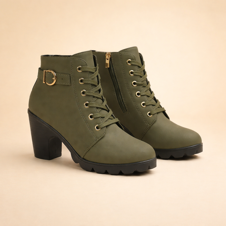Karolina | Bottines à lacets à talon épais et audacieux pour femmes