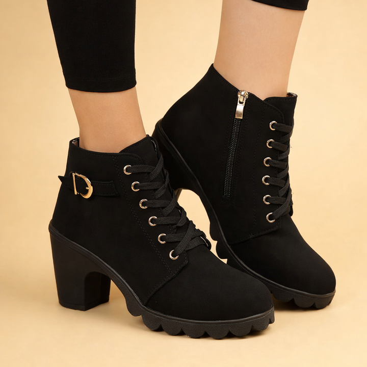Karolina | Bottines à lacets à talon épais et audacieux pour femmes