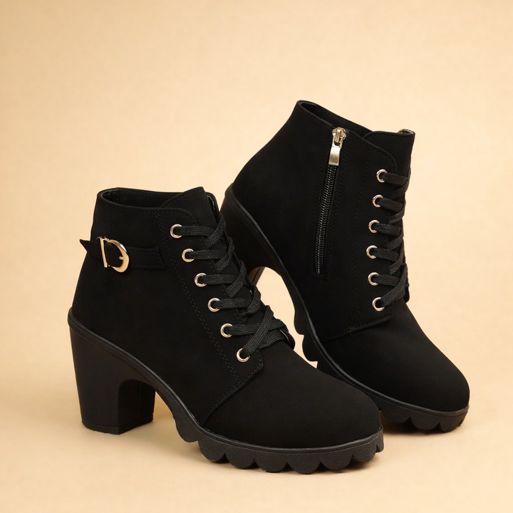 Karolina | Bottines à lacets à talon épais et audacieux pour femmes