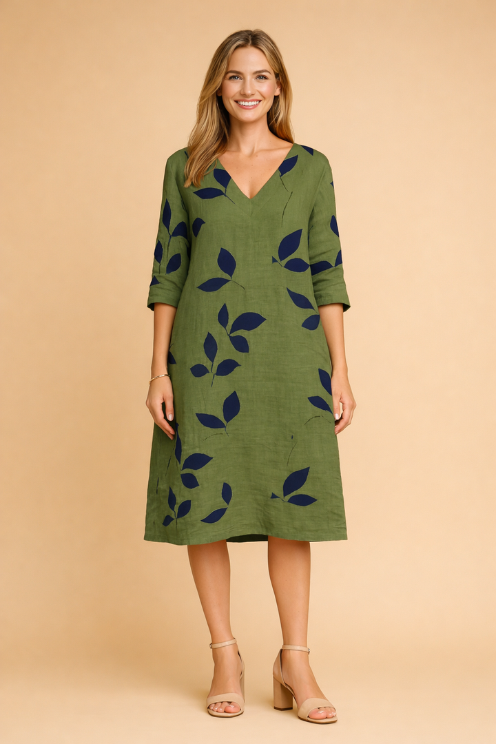 Eliza | Robe d'été à motif feuilles