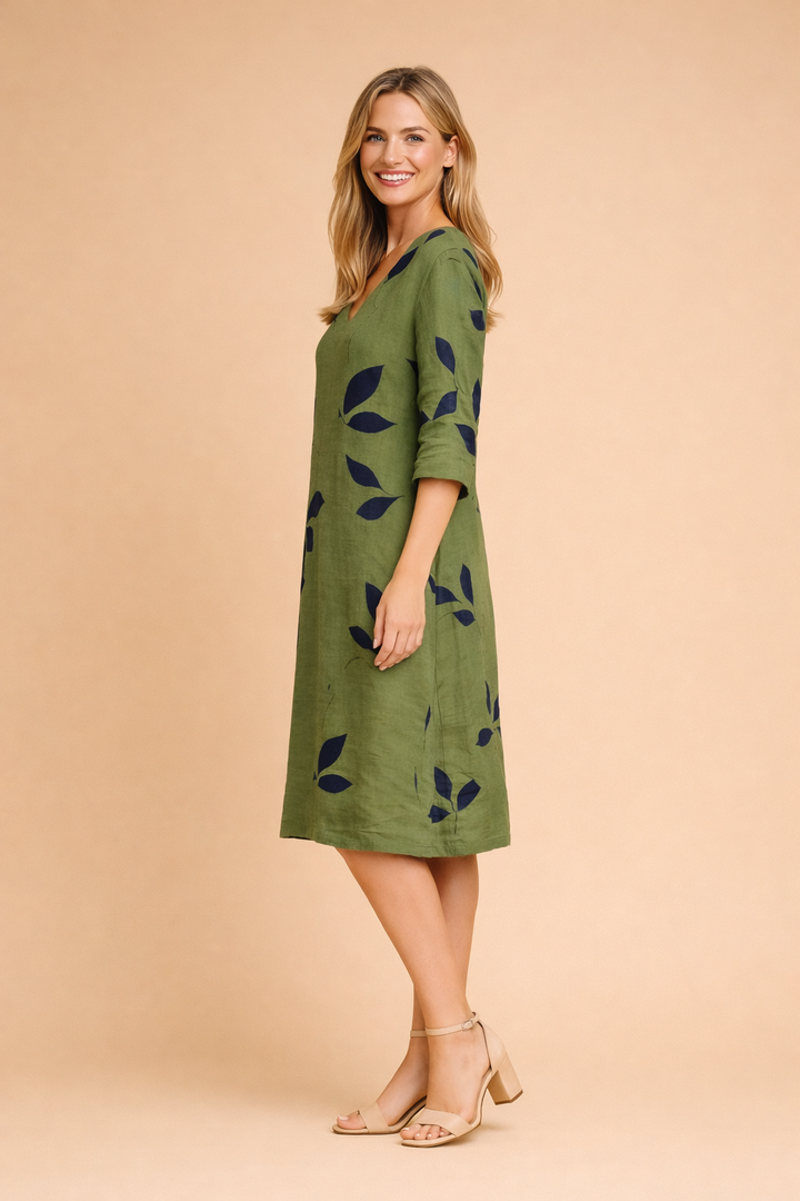 Eliza | Robe d'été à motif feuilles