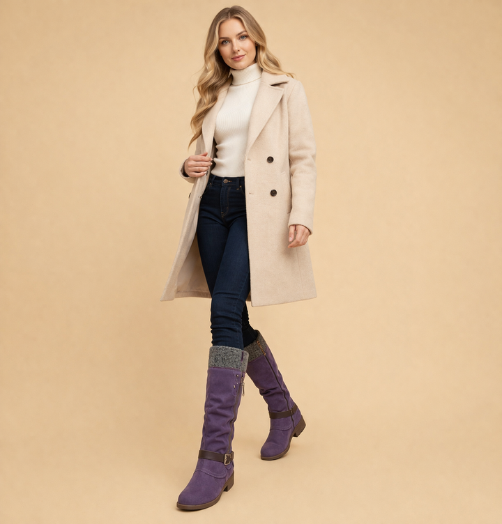 Bottes hautes jusqu'aux genoux avec fermeture éclair latérale pour femmes – Design élégant et confortable