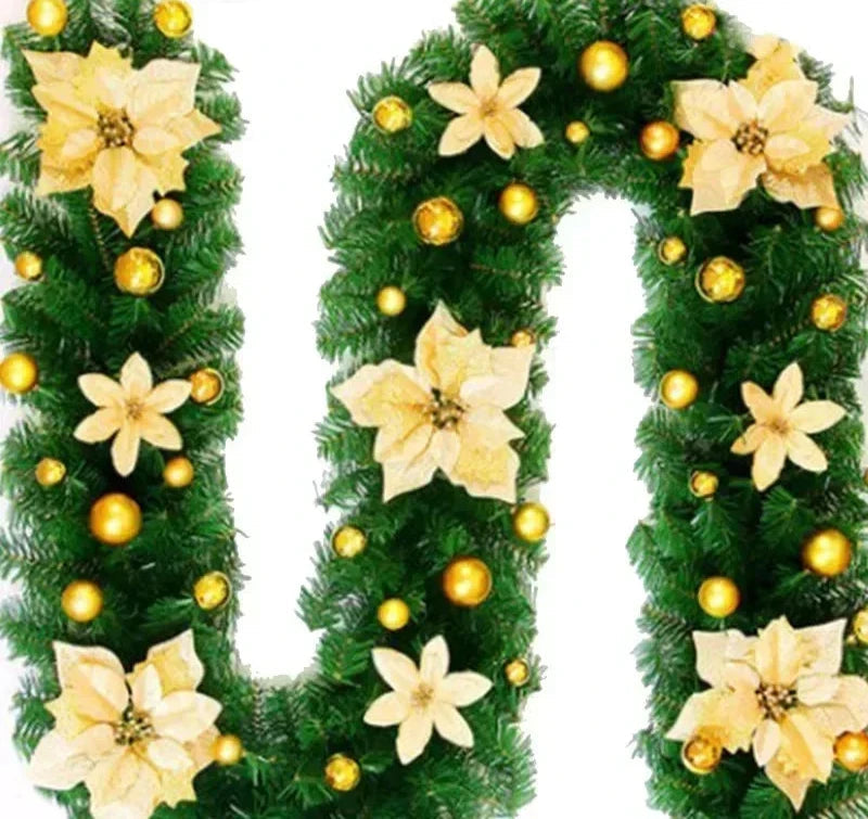 Christmas Garland | Elegant Rattan Banner with Warm LED Lighting 0