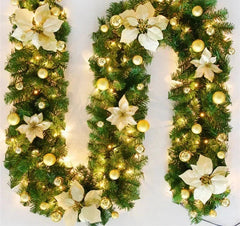 Christmas Garland | Elegant Rattan Banner with Warm LED Lighting 1