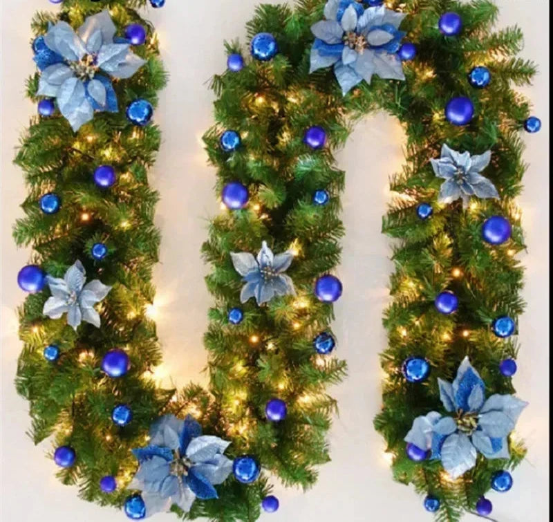 Christmas Garland | Elegant Rattan Banner with Warm LED Lighting 2