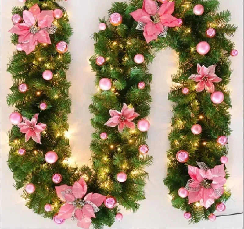 Christmas Garland | Elegant Rattan Banner with Warm LED Lighting 4