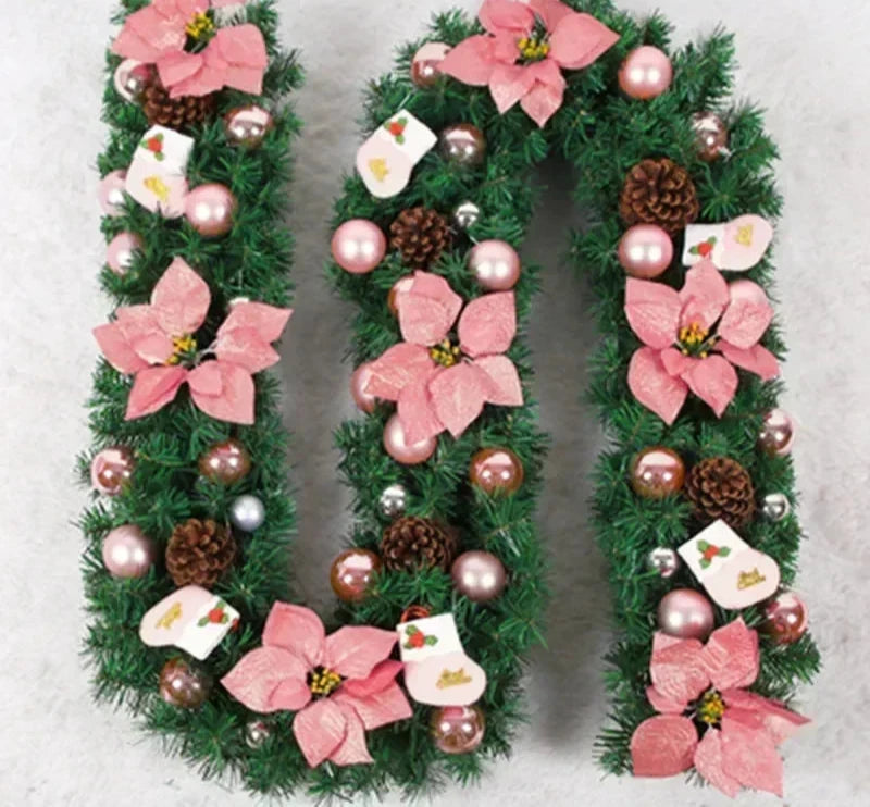 Christmas Garland | Elegant Rattan Banner with Warm LED Lighting 5
