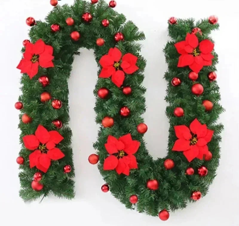Christmas Garland | Elegant Rattan Banner with Warm LED Lighting 6