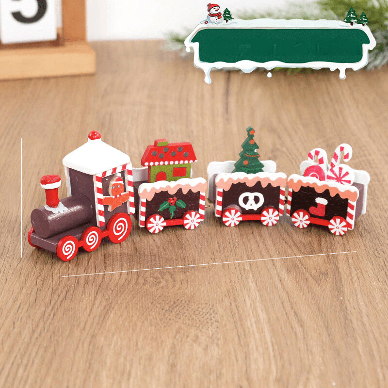 Christmas Train | Wooden Holiday Decor for Tabletop Display 4