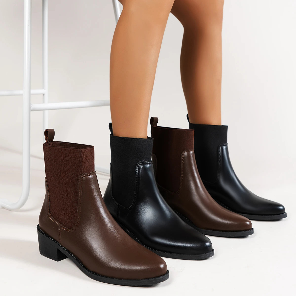 Chunky Heel Chelsea Boots for Women – Stylish Footwear for All-Day Comfort 3