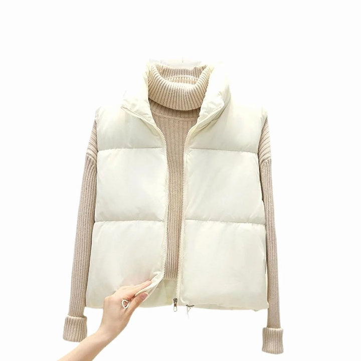 Clara | Damen Kurz-Steppweste Bodywarmer mit Stehkragen Zwei-Wege-Reißverschluss 2