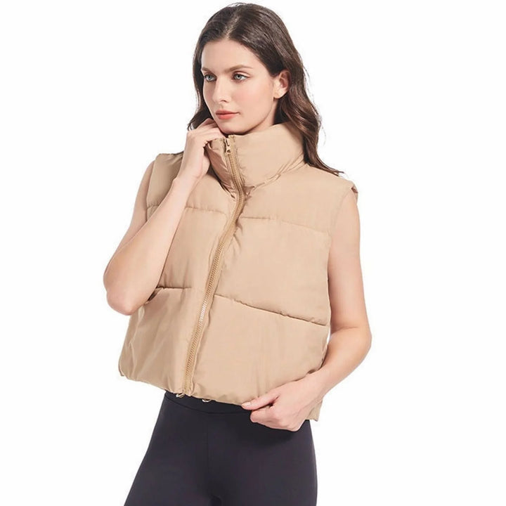 Clara | Damen Kurz-Steppweste Bodywarmer mit Stehkragen Zwei-Wege-Reißverschluss 3