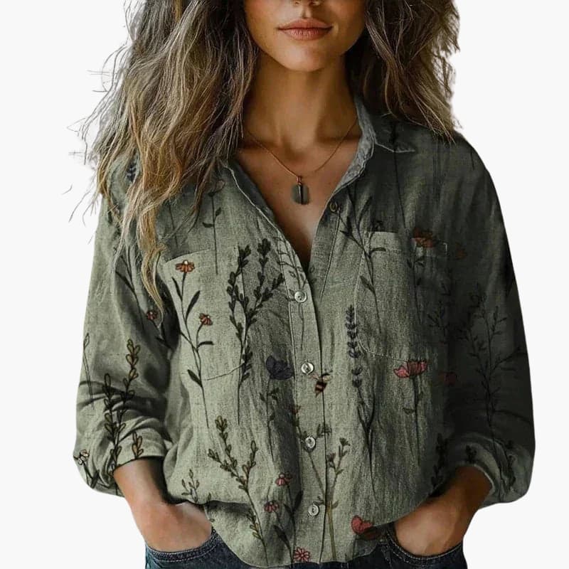 Classic Women's Button-Down Shirt with Long Sleeves - Versatile Women's Blouses for Effortless Styling 6