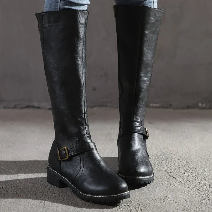 Classic knee-high boots for women | With decorative buckles 1