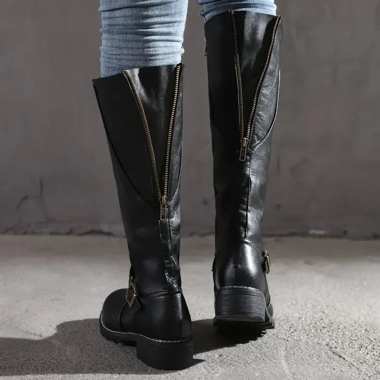 Classic knee-high boots for women | With decorative buckles 2
