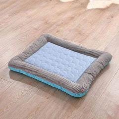Cooling dog bed with ice silk material 0