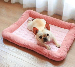 Cooling dog bed with ice silk material 3