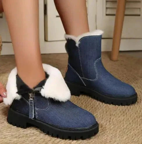 Cozy Velvet Snow Boots for Women – Stylish & Warm 2