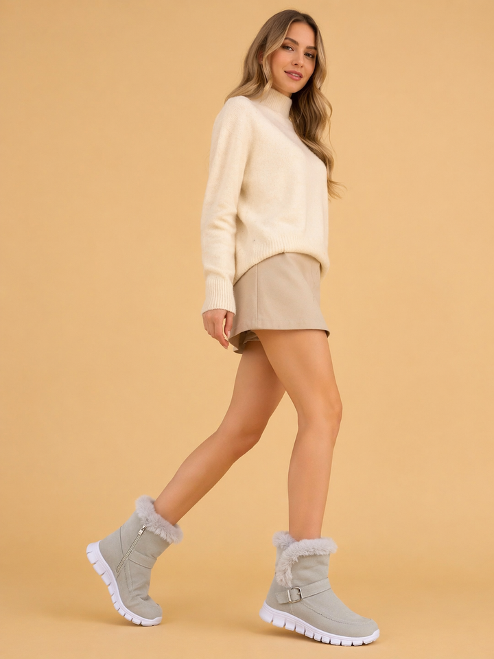 Bottes d'hiver en peluche pour femmes – élégantes et confortables
