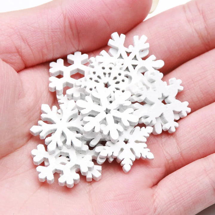 CraftyWinter | White Wooden Snowflake Ornaments for Christmas Tree 1