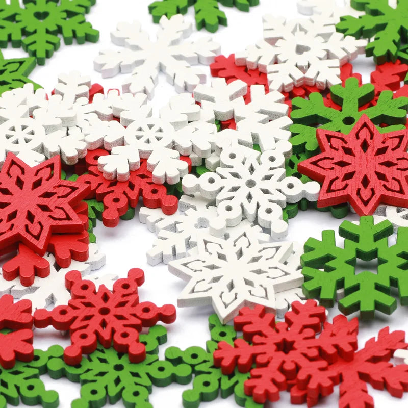 CraftyWinter | White Wooden Snowflake Ornaments for Christmas Tree 3