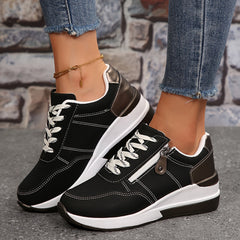 Cushioned Low-Top Sneakers for Women – Zipper Accent Design 2