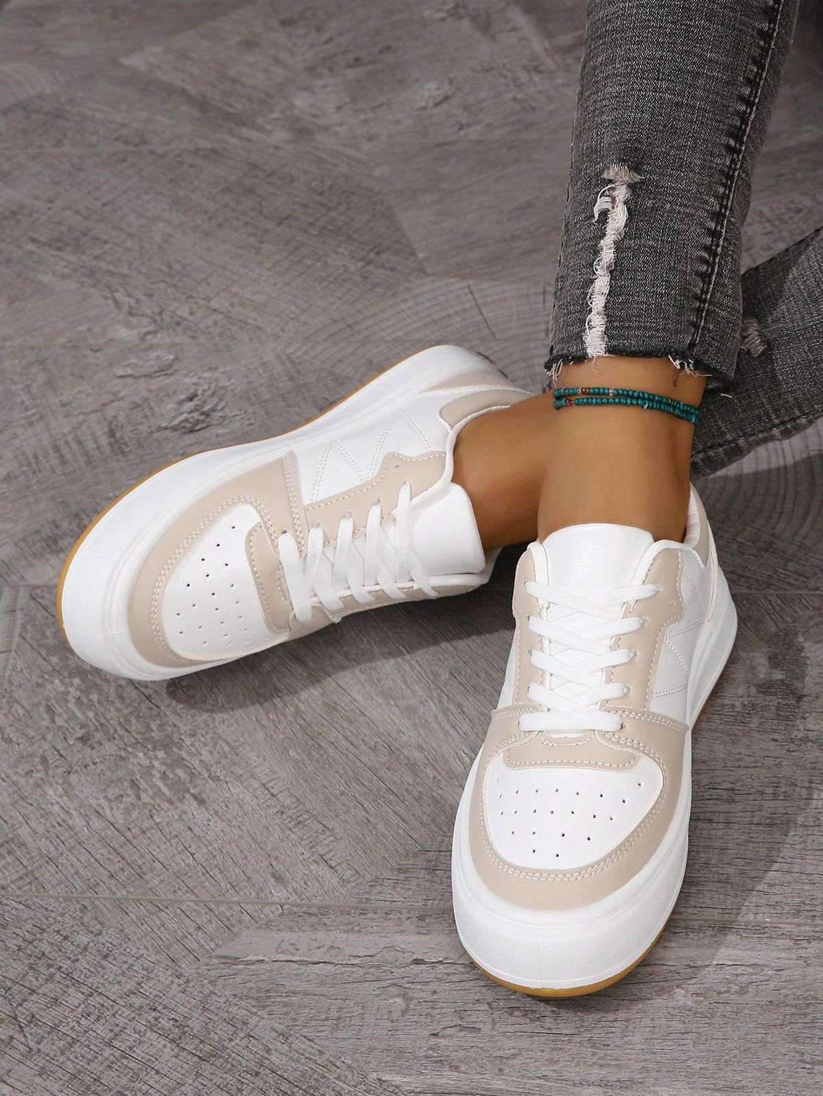 Cushioned White Sneakers for Women – Sporty & Comfortable Design 2