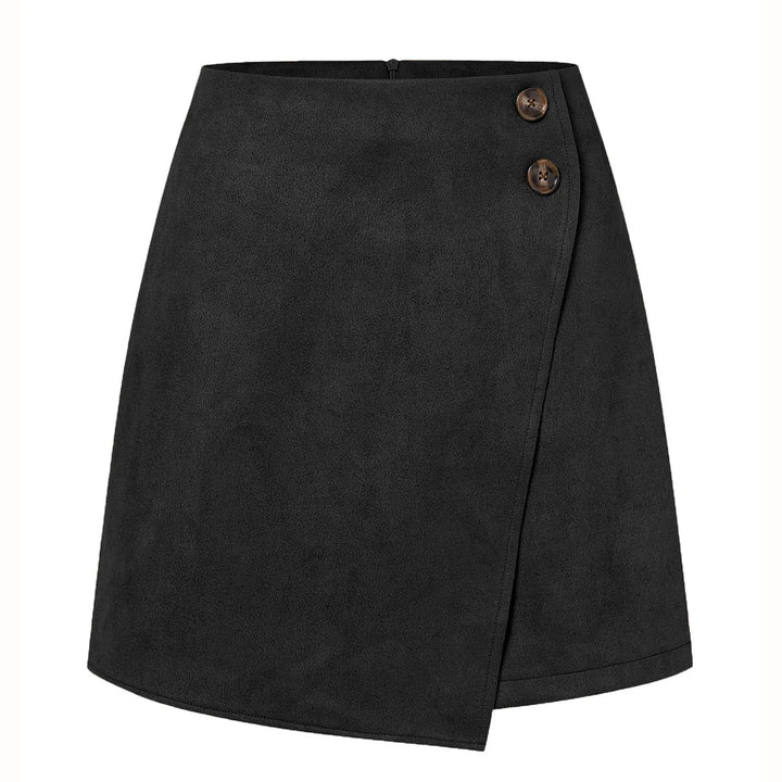 Damen asymmetrischer Rock aus Veloursleder 7
