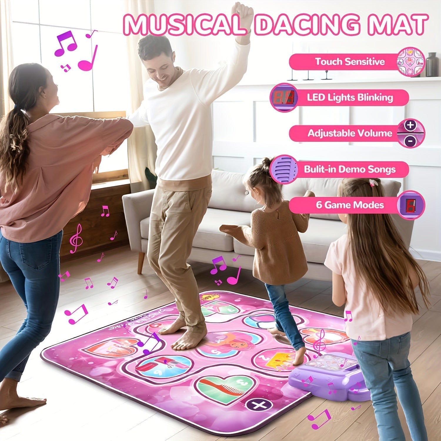 DanceJoy | Interactive Fun Pink Dance Mat for Girls with Scoring Function 3