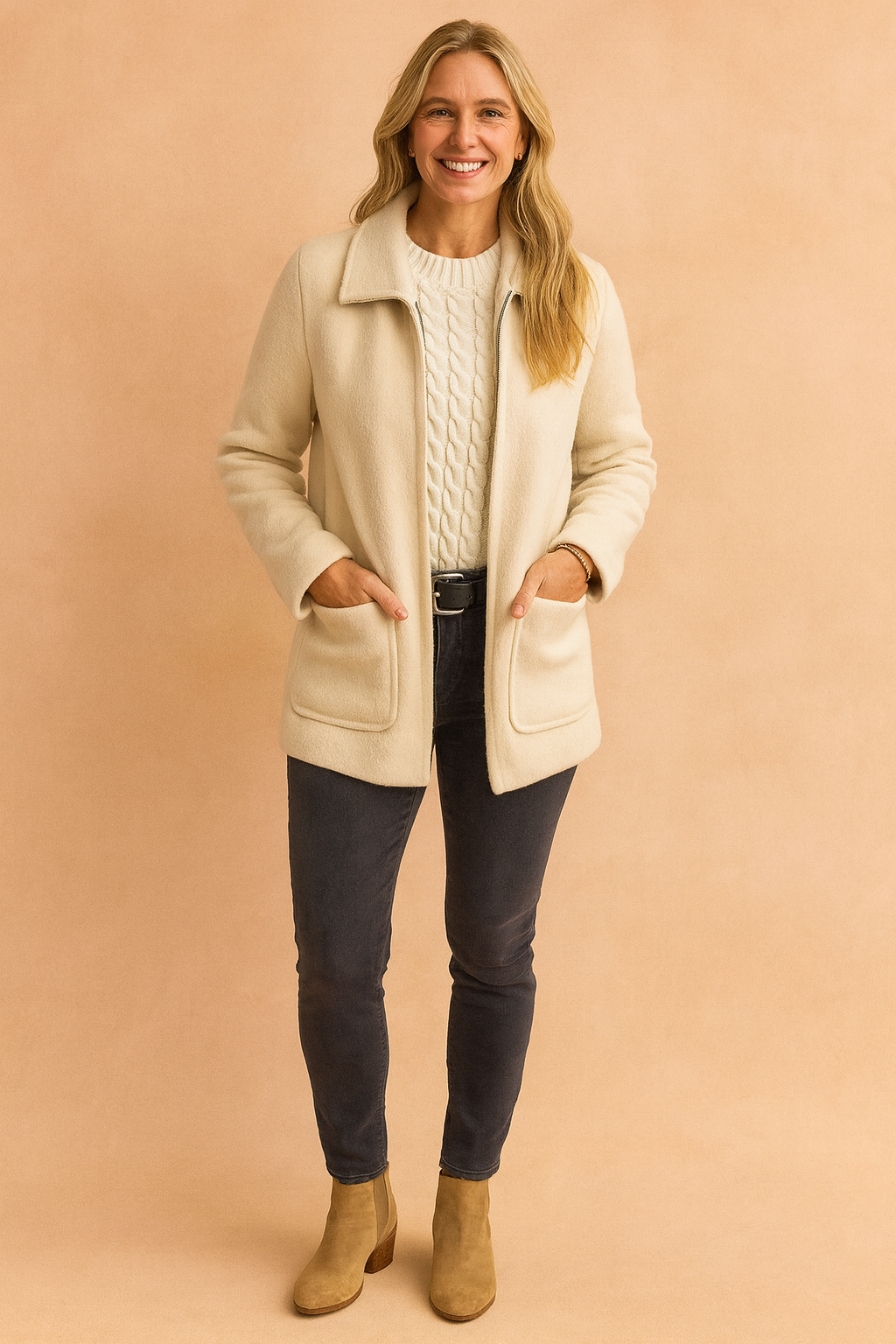 Debbie | Cropped Jacket with Zip and Pockets 1