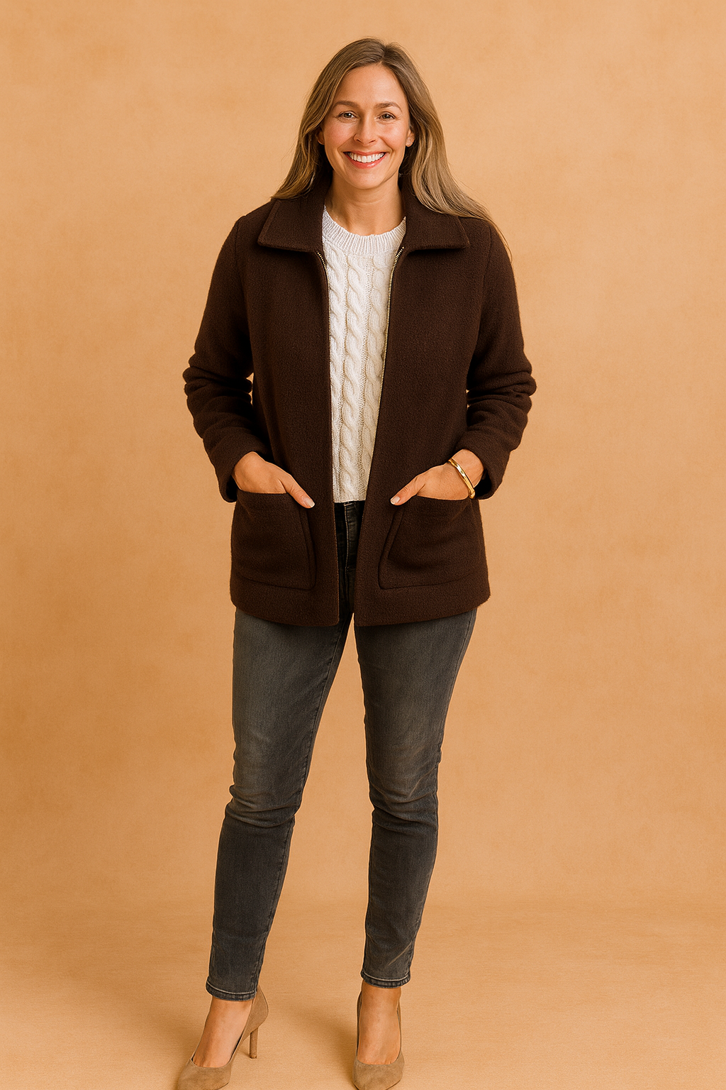 Debbie | Cropped Jacket with Zip and Pockets 3