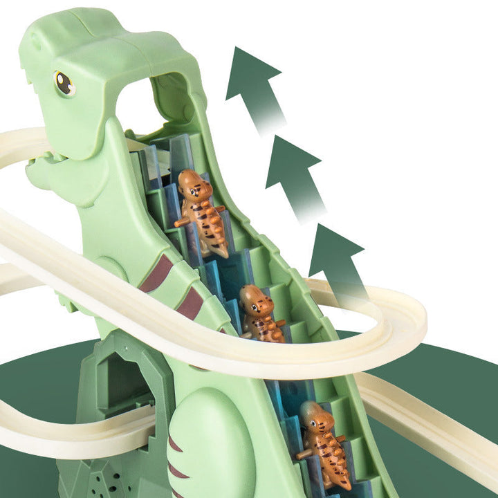 Dinosaur Race Track Playset – Interactive Track with LED Lighting and Automatic Climbing Cars for Children 3